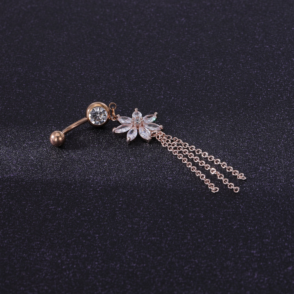 14g-Drop-Dangle-Flower-Tassels-Navel-Ring-Piercing-Rose-Gold-Crystal-Navel-Piercing-Jewelry