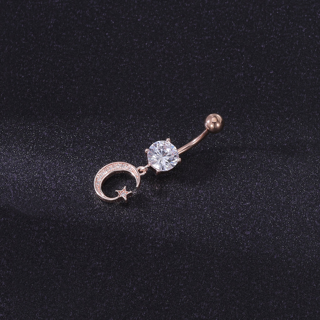 14g-Drop-Dangle-Moon-Belly-Piercing-Rose-Gold-Crystal-Navel-Piercing-Jewelry