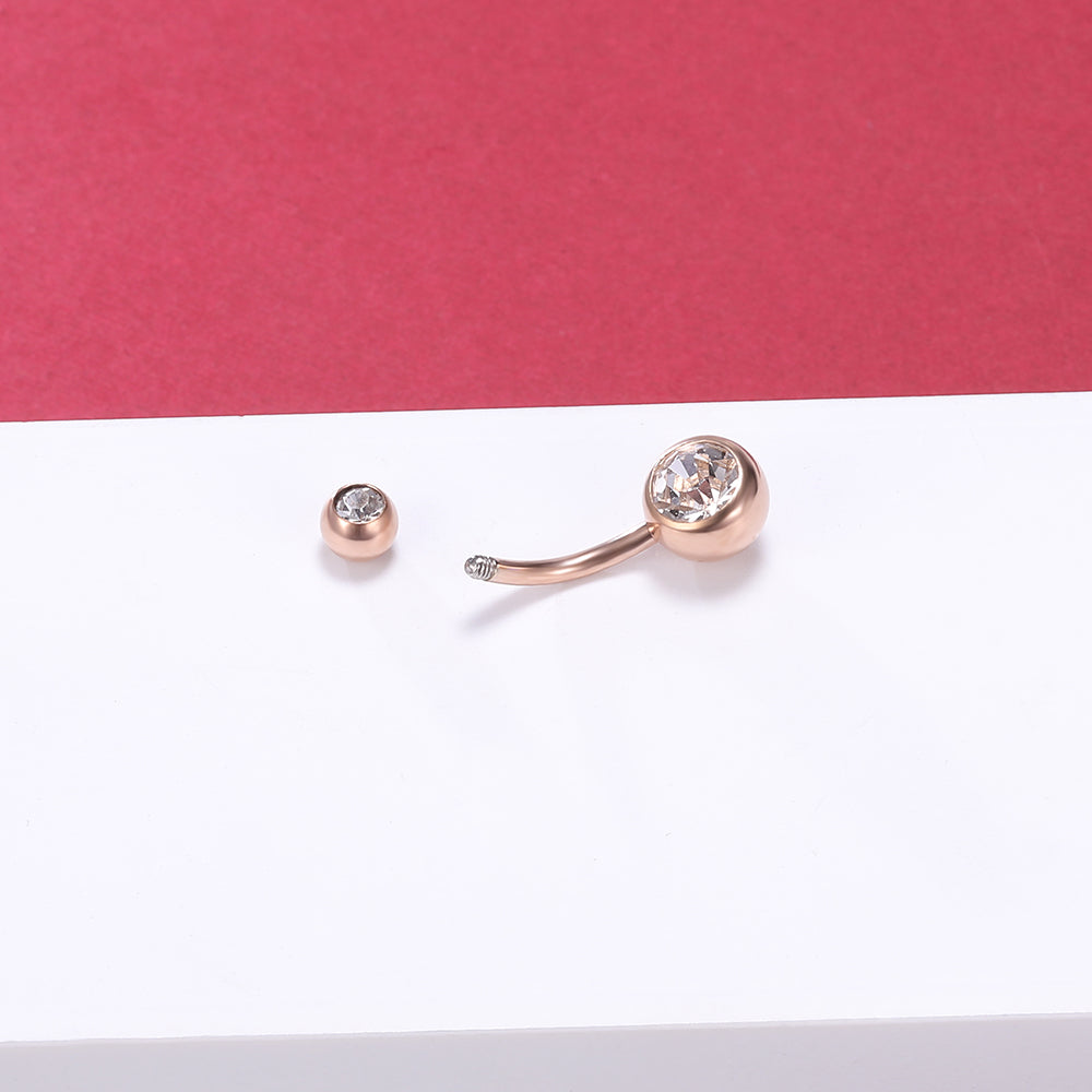 real rose gold belly button rings
