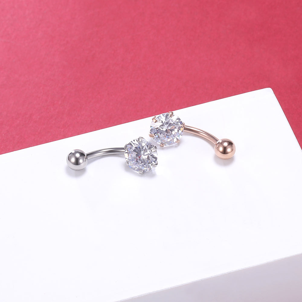 14g-Prong-Crystal-Belly-Piercing-Rose-Gold-Cubic-Zirconia-Navel-Piercing-Jewelry