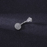 14g-Footprint-Round-Belly-Piercing-Rose-Gold-Cubic-Zirconia-Navel-Piercing-Jewelry