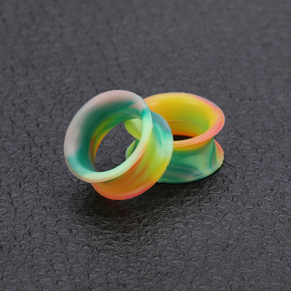 3-25mm-Thin-Silicone-Flexible-Green-Yellow-Red-Ear-Tunnels-Double-Flared-Expander-Ear-plug