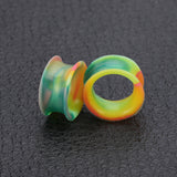 3-25mm-Thin-Silicone-Flexible-Green-Yellow-Red-Ear-Tunnels-Double-Flared-Expander-Ear-Stretchers
