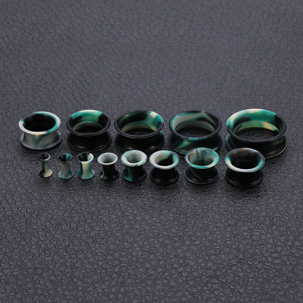 3-25mm-Thin-Silicone-Flexible-Black-Blue-White-Ear-plug-Double-Flared-Expander-Ear-Gauges