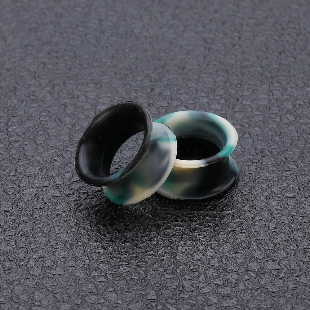 3-25mm-Thin-Silicone-Flexible-Black-Blue-White-Ear-Tunnels-Double-Flared-Expander-Ear-plug