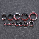 3-25mm-Thin-Silicone-Flexible-Black-White-Red-Ear-plug-tunnel-Double-Flared-Expander-Ear-Gauges