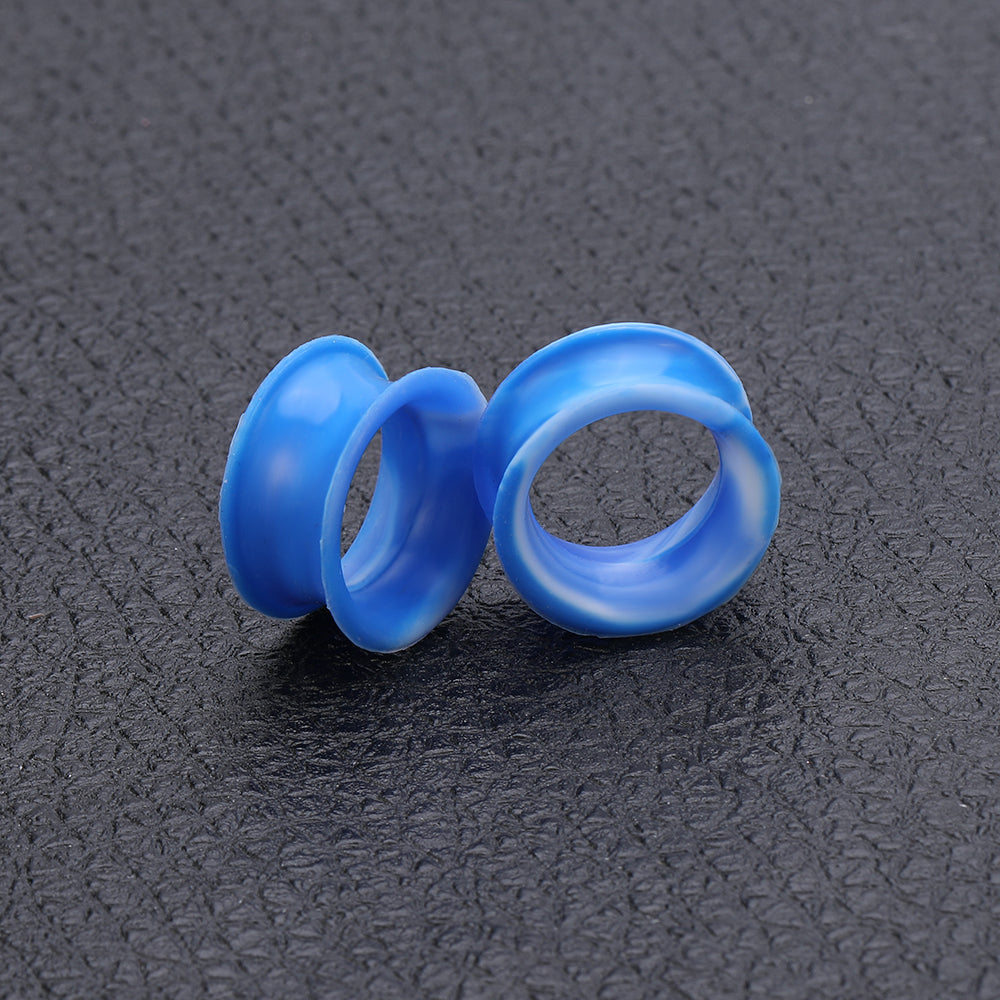 3-25mm-Thin-Silicone-Flexible-Blue-White-Ear-Tunnels-Double-Flared-Expander-Ear-plug-tunnel