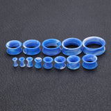 3-25mm-Thin-Silicone-Flexible-Blue-White-Ear-plug-Double-Flared-Expander-Ear-Gauges