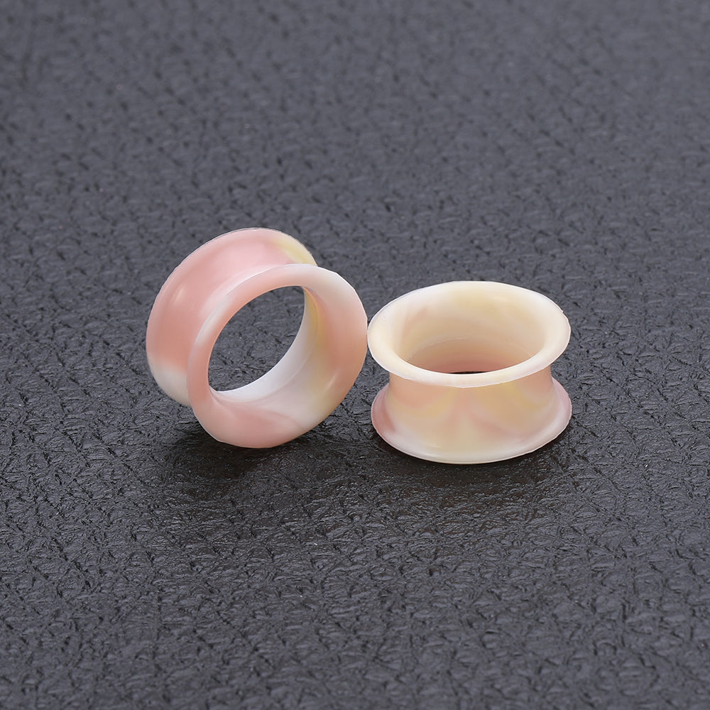 3-25mm-Thin-Silicone-Flexible-Pink-Yellow-White-Ear-Tunnels-Double-Flared-Expander-Ear-plug