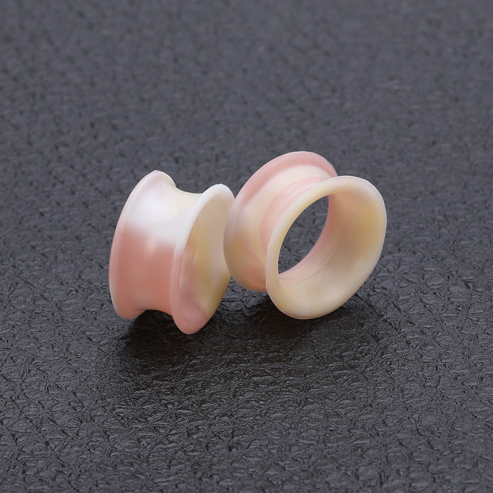 3-25mm-Thin-Silicone-Flexible-Pink-Yellow-White-Ear-Tunnels-Double-Flared-Expander-Ear-Stretchers