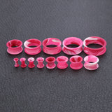 3-25mm-Thin-Silicone-Flexible-Red-Pink-White-Ear-plug-Double-Flared-Expander-Ear-Gauges
