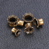 1-Pair-8-16mm-Golden-Flower-Ear-Plug-Tunnel-Vintage-Expander-Ear-Plug-Piercings