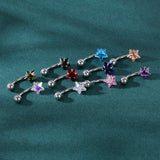 14g-Stars-Stainless-Steel-Belly-Piercing-Cubic-Zirconia-Navel-Piercing-Jewelry