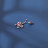 14g Butterfly Stainless Steel Ball Belly Rings Sun Flower Belly Navel Piercing Jewelry