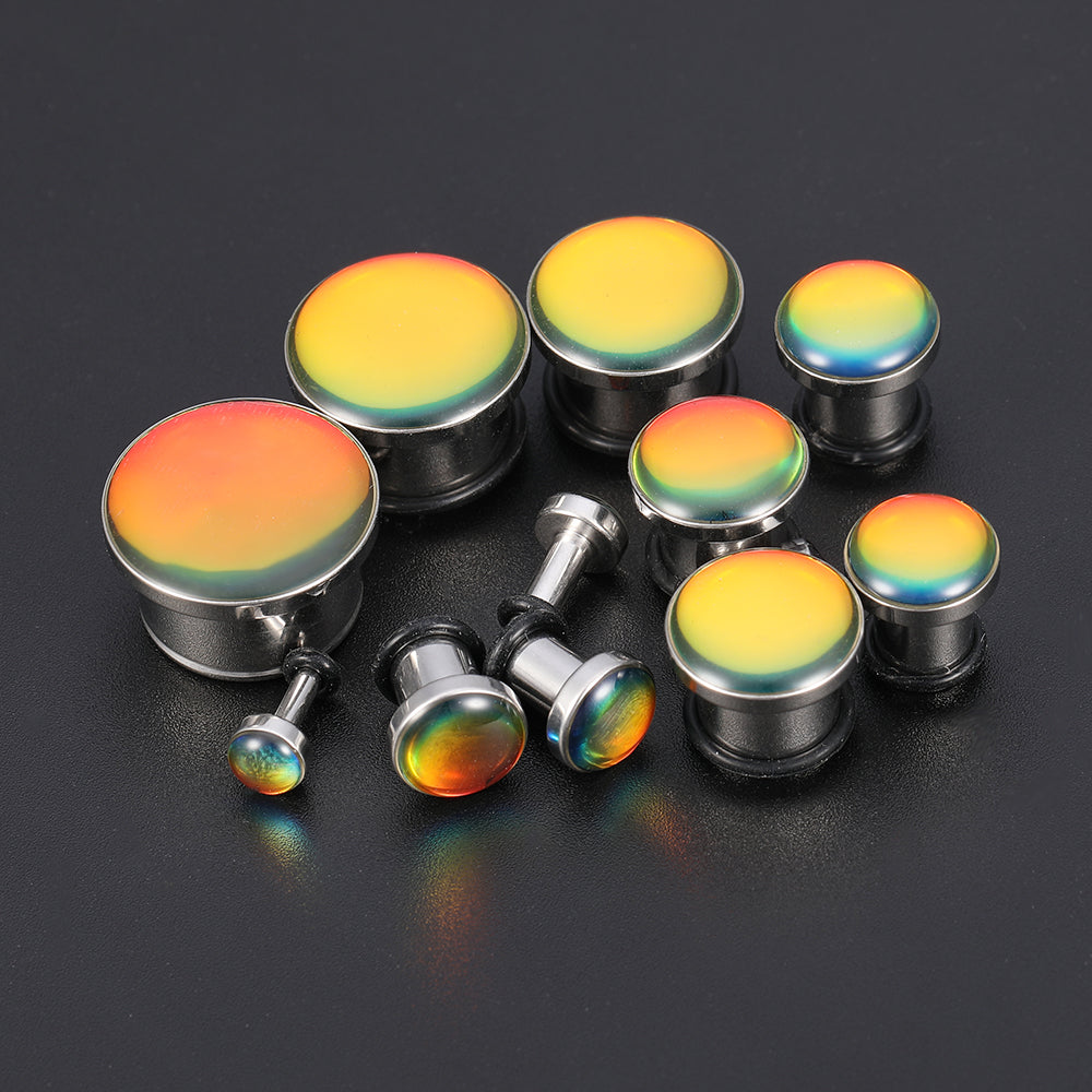 6-16mm-Stainless-Steel-Blue-Changing-Ear-Plug-Tunnel-Single-Flare-Expander-Ear-Gauges