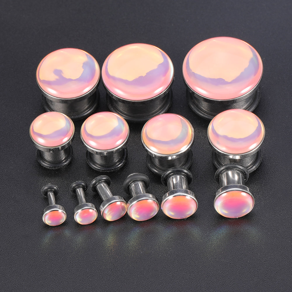 6-16mm-Stainless-Steel-Pink-Changing-Ear-Stretchers-Single-Flare-Expander-Ear-Gauges