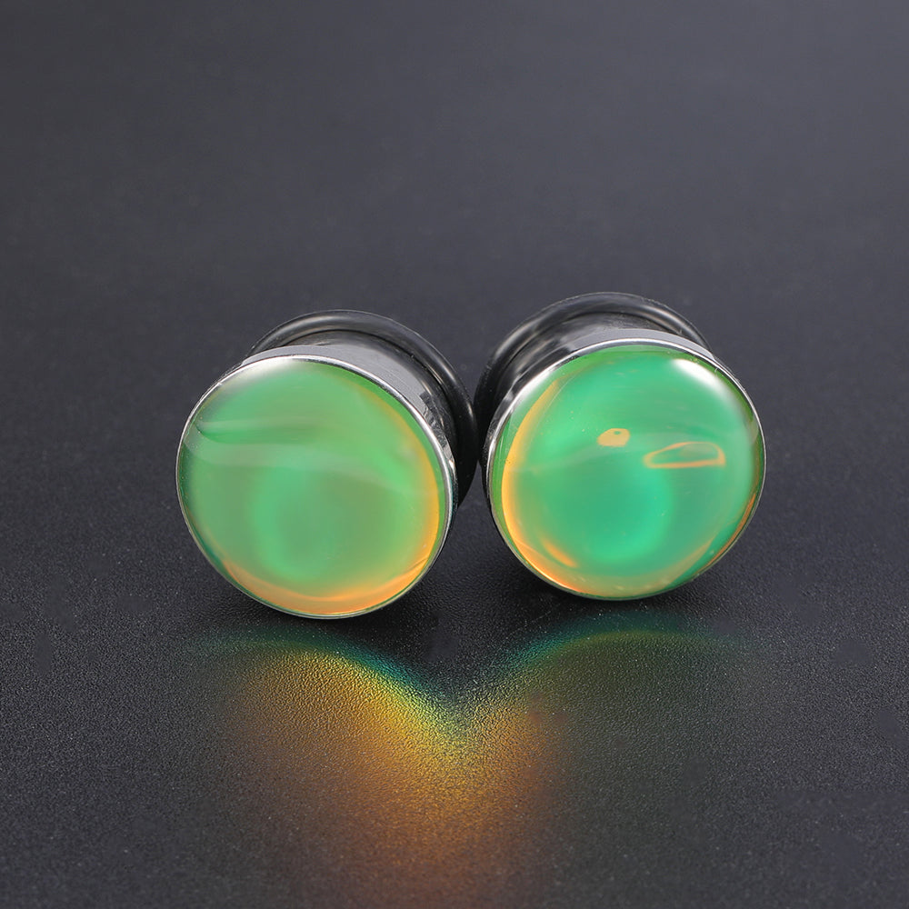 6-16mm-Stainless-Steel-Green-Changing-Ear-Tunnels-Single-Flare-Expander-Plugs-and-Tuunels