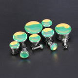 6-16mm-Stainless-Steel-Green-Changing-Ear-Stretchers-Single-Flare-Expander-Ear-Gauges