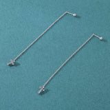 20G Cross Dangle Stud Earring Chain Ear Stud Jewelry
