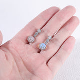 Pink White Opalite Belly Button Rings Round Crystal Belly Navel Piercing