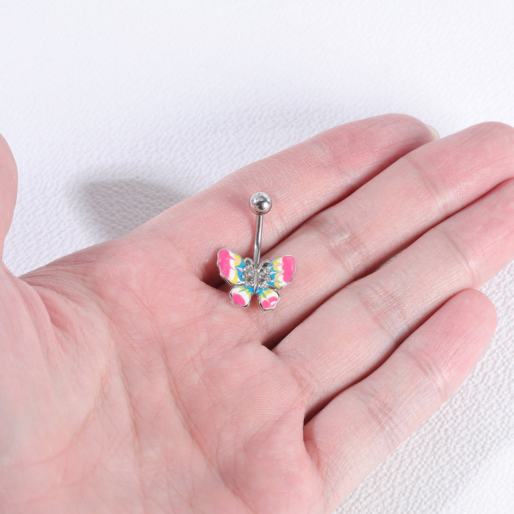 14g-colorful-butterfly-belly-button-rings-alloy-patteren-belly-navel-piercing