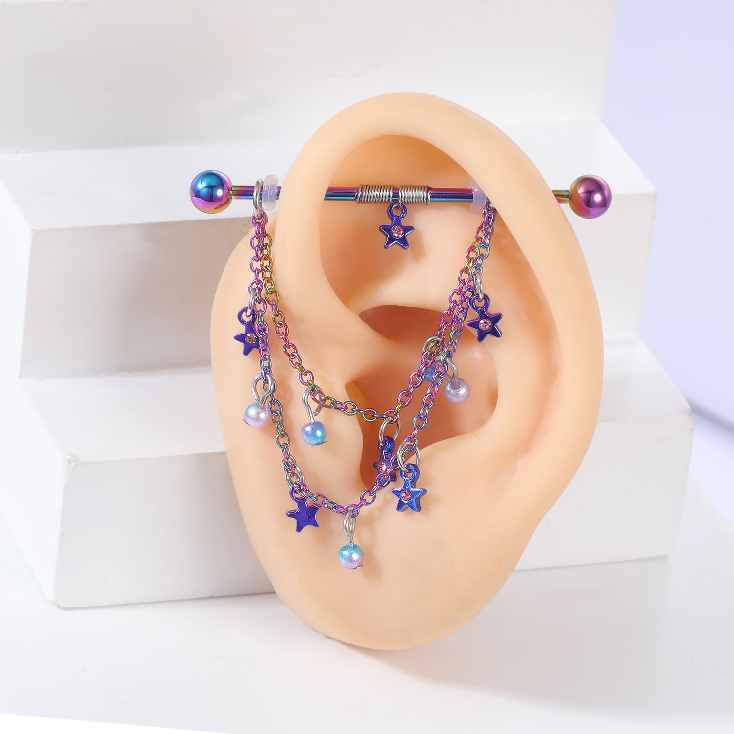 14g-star-dangle-industrial-barbell-earring-chain-ear-helix-piercing