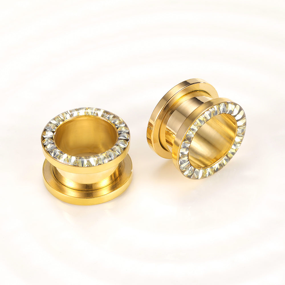 Ear-Plug-Tunnel-Gold-Plated-CZ-Crystal-Stainless-Steel-Ear-Expander-for-Women-Men