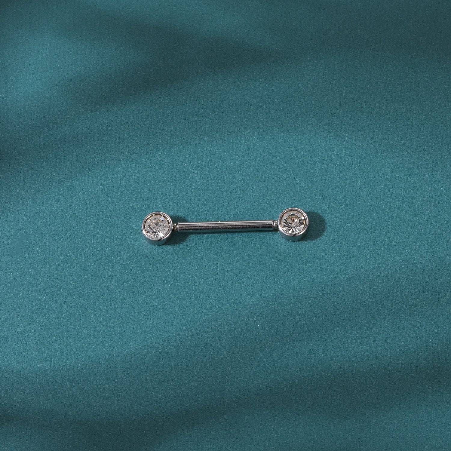 2pcs 14G Plug-in Nipple Ring White Crystal Nipple Piercings