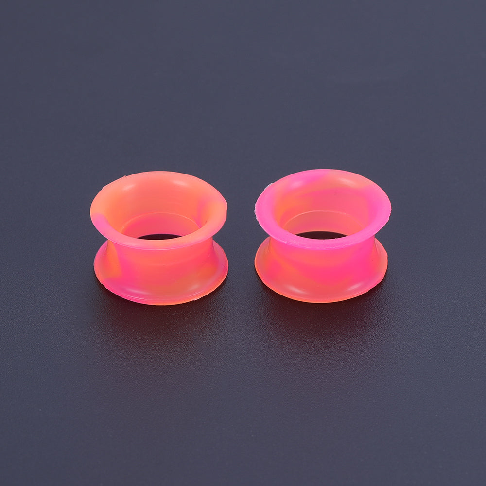 5-22mm-Thin-Silicone-Flexible-Pink-Orange-Ear-Tunnels-Double-Flared-Expander-Ear-Gauges