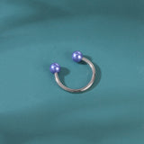 2pcs 14G Pearl Nipple Barbell Ring Horse Shoe Nipple Piercing