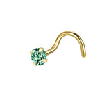 20g-Green-Zircon-Nose-Studs-Piericng-Gold-Plated-L-Shape-Corkscrew-Nose-Rings