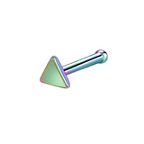 20G Triangle Nose Studs Piercing Nose Bone Shape L Shape Crokscrew Nose Rings Stainless Steel Nostril Piercing