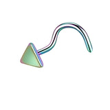 20G Triangle Nose Studs Piercing Nose Bone Shape L Shape Crokscrew Nose Rings Stainless Steel Nostril Piercing