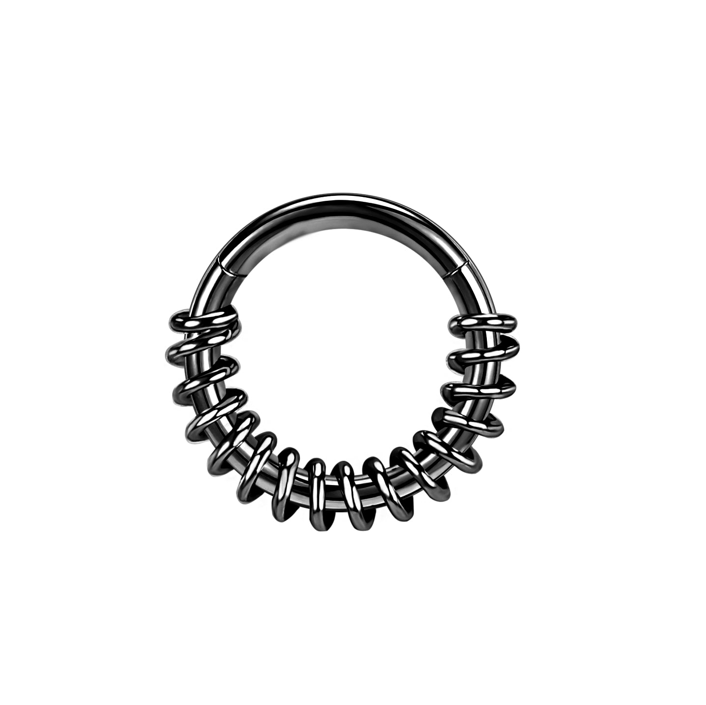 16g-spring-roll-nose-septum-ring-black-sliver-clicker-stainless-steel-helix-cartilage-piercing