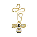 16g-gold-u-shaped-nose-clip-white-yellow-bee-pendant-fake-nose-ring