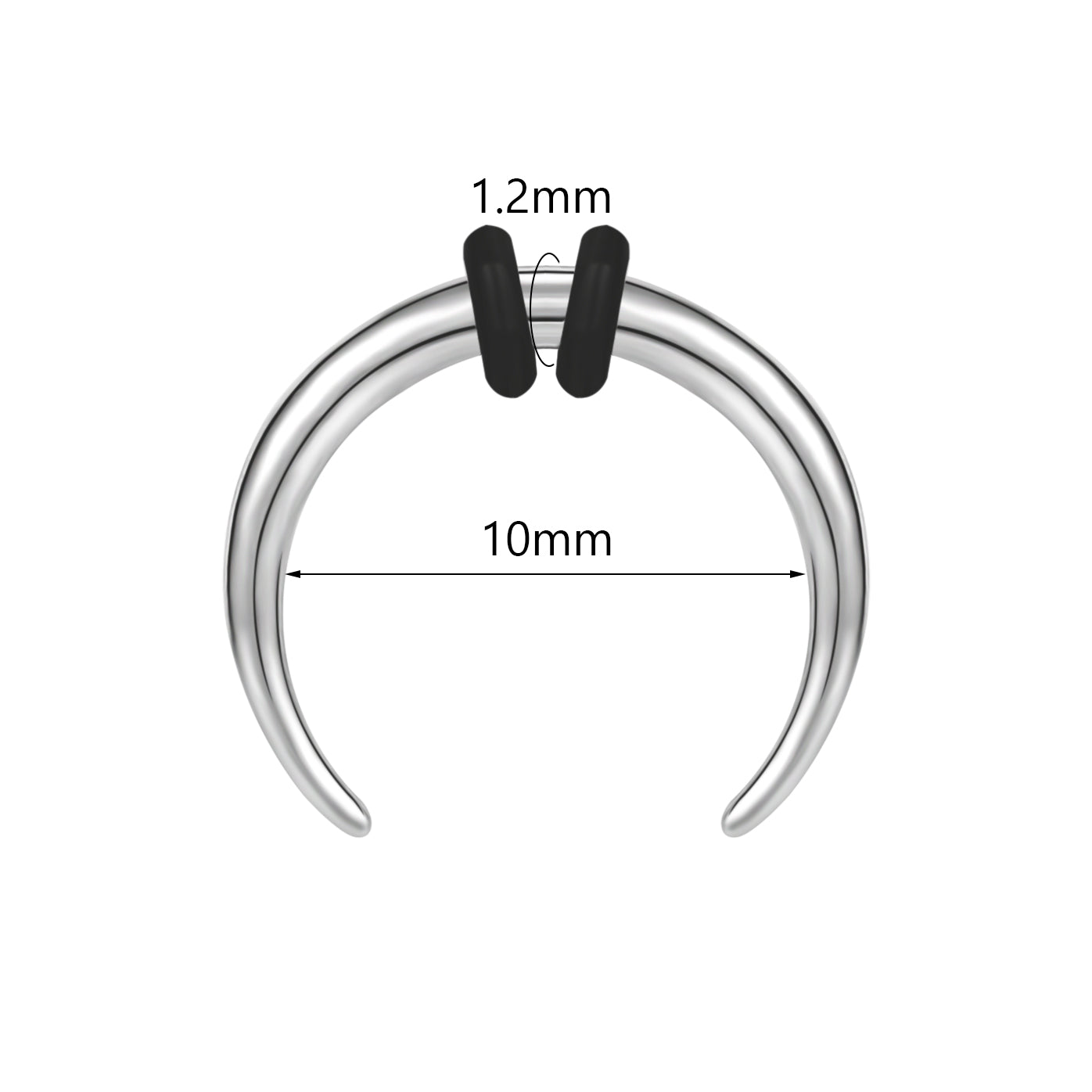 14G/16G Horn Nose Rings C Shape Nose Piercing Stainless Steel Septum Rings Piercing