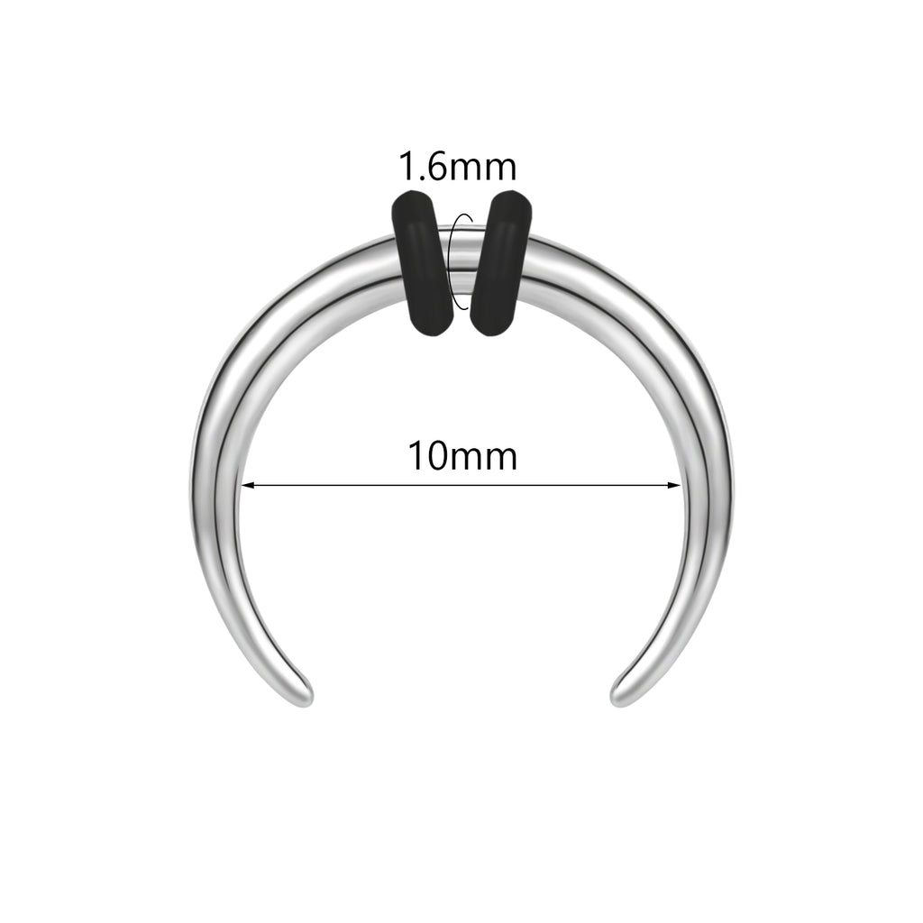 14G/16G Horn Nose Rings C Shape Nose Piercing Stainless Steel Septum Rings Piercing