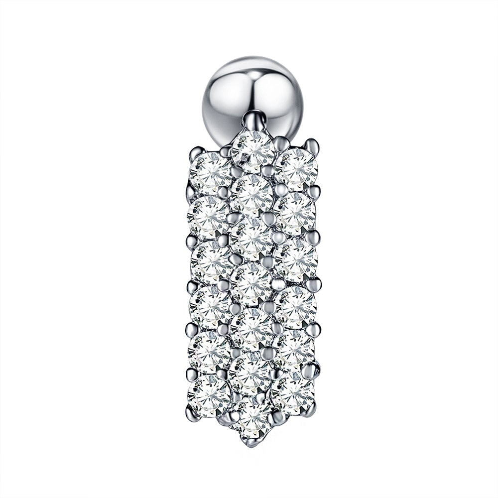 14g Bottom Belly Button Piercing Full-Zirconia Navel Ring Piercing Jewelry