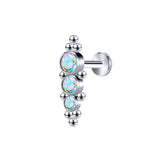 16G Crystal Ball Simple Stainless Steel Labret Rings Lip Tragus Helix Conch Piercing