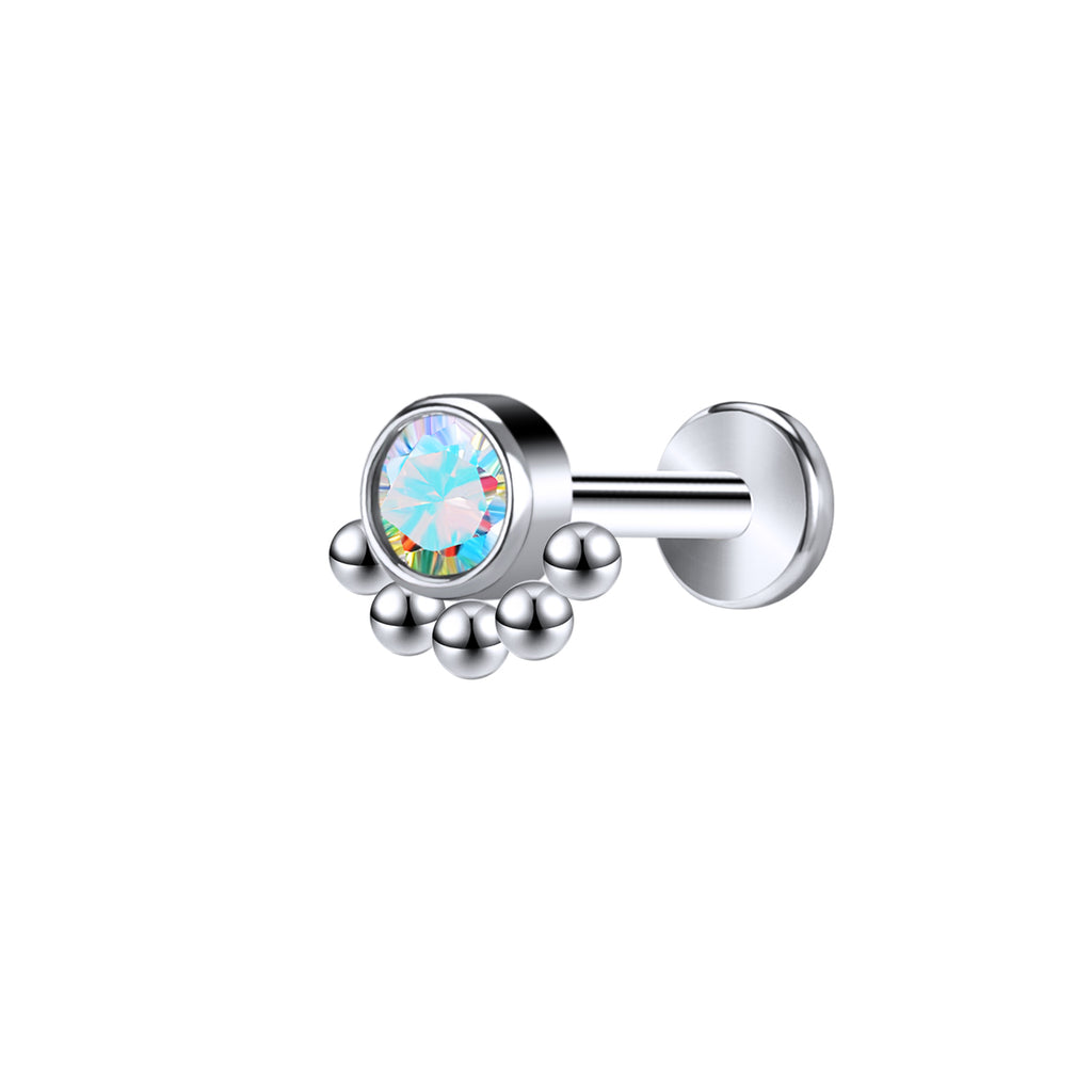 16G Crystal Ball Simple Labret Rings Tragus Helix Conch Lip Piercing
