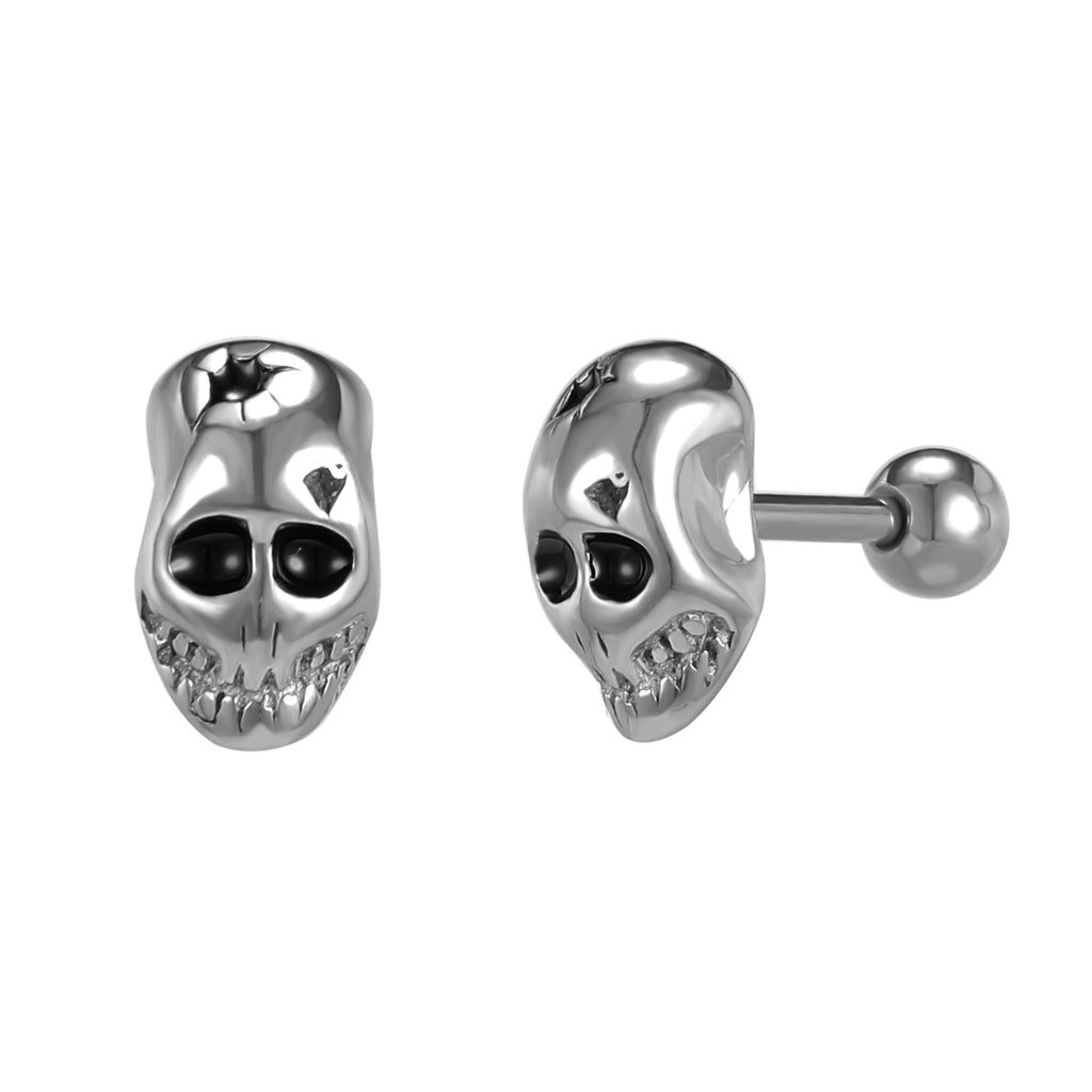 16G Skull Stud Earring Punk Style Ear Stud Jewelry