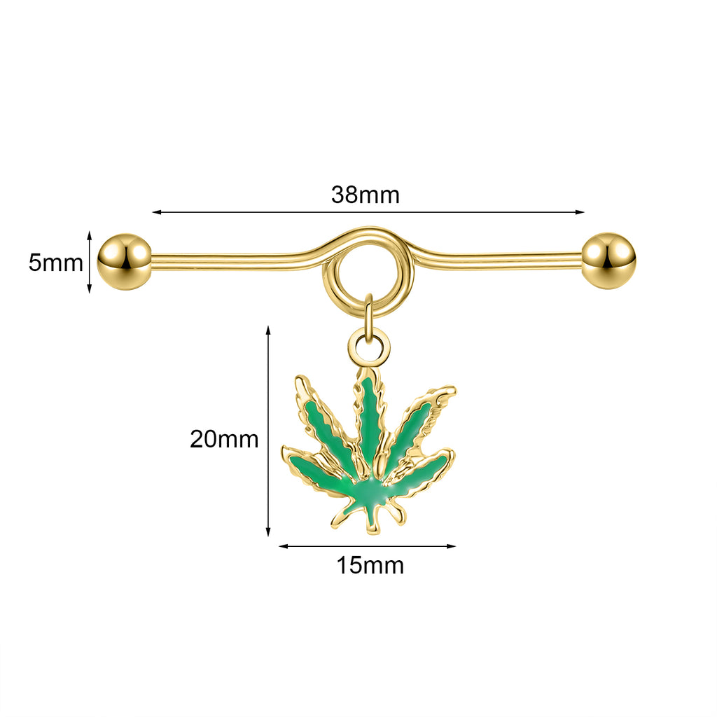 14g-maple-leaf-industrial-barbell-gold-color-helix-cartilage-piercing