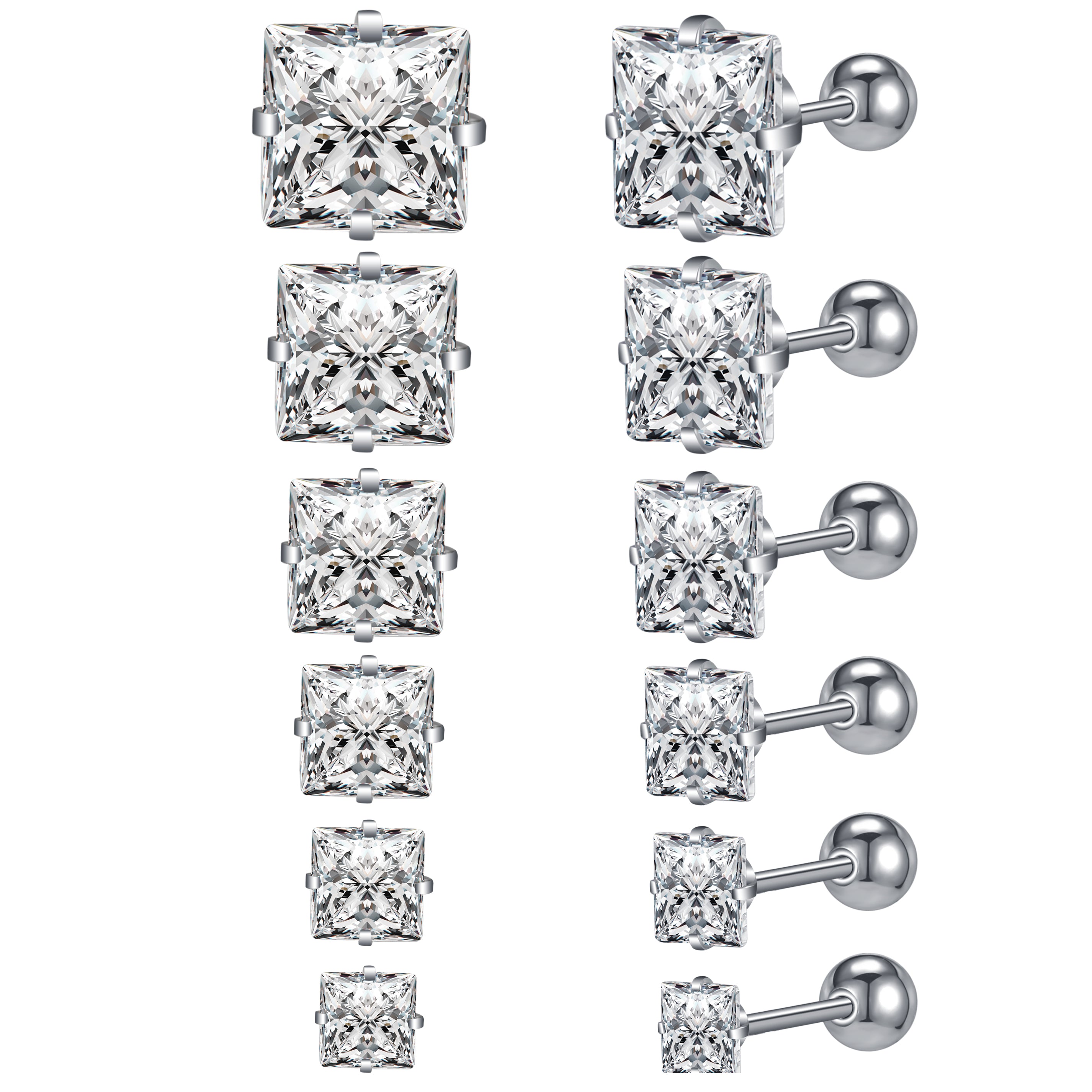 Akasha Jewels Women's Earrings Set Fashion Metal Geometric Irregular Pearl Crystal  Stud Earrings Combo Of 6 For Girls and Womenn