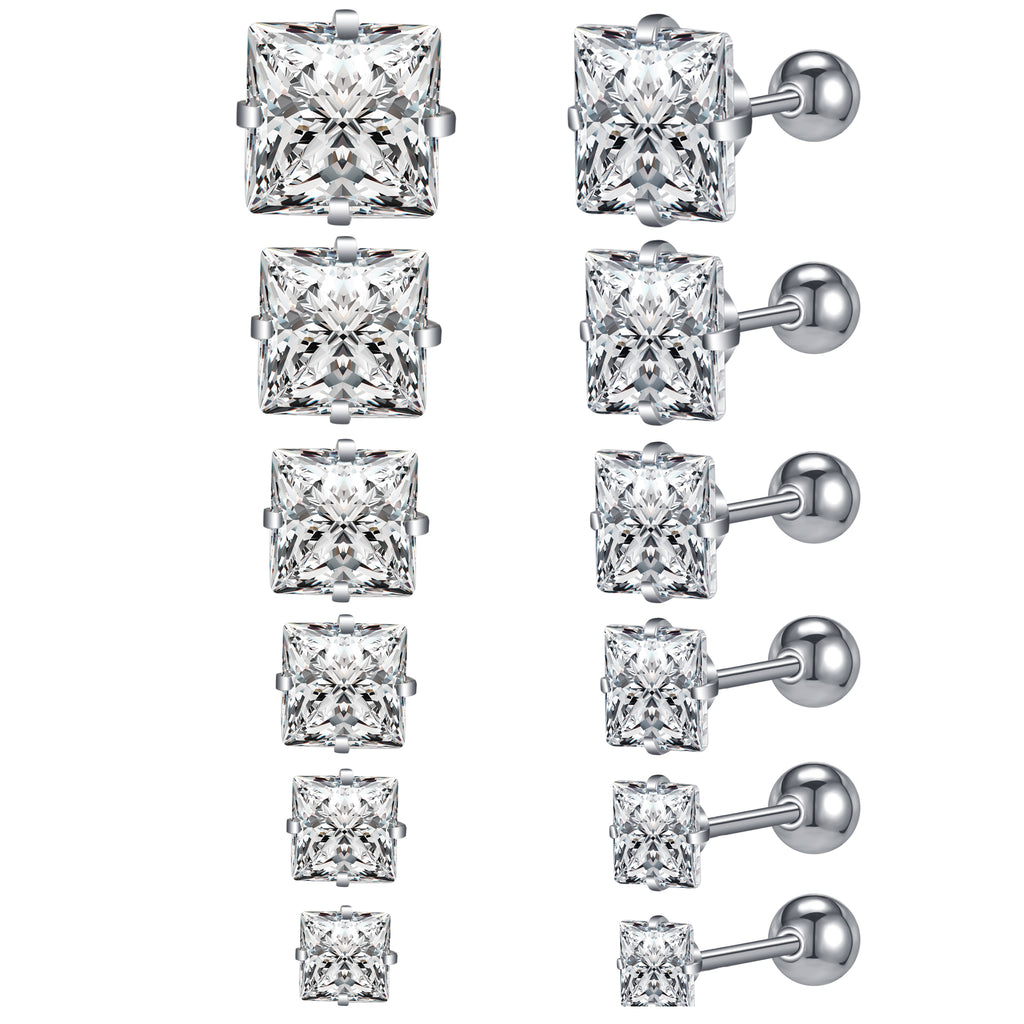 12pcs-set-square-crystal-stud-earring-silver-black-claw-ear-stud-economic-set