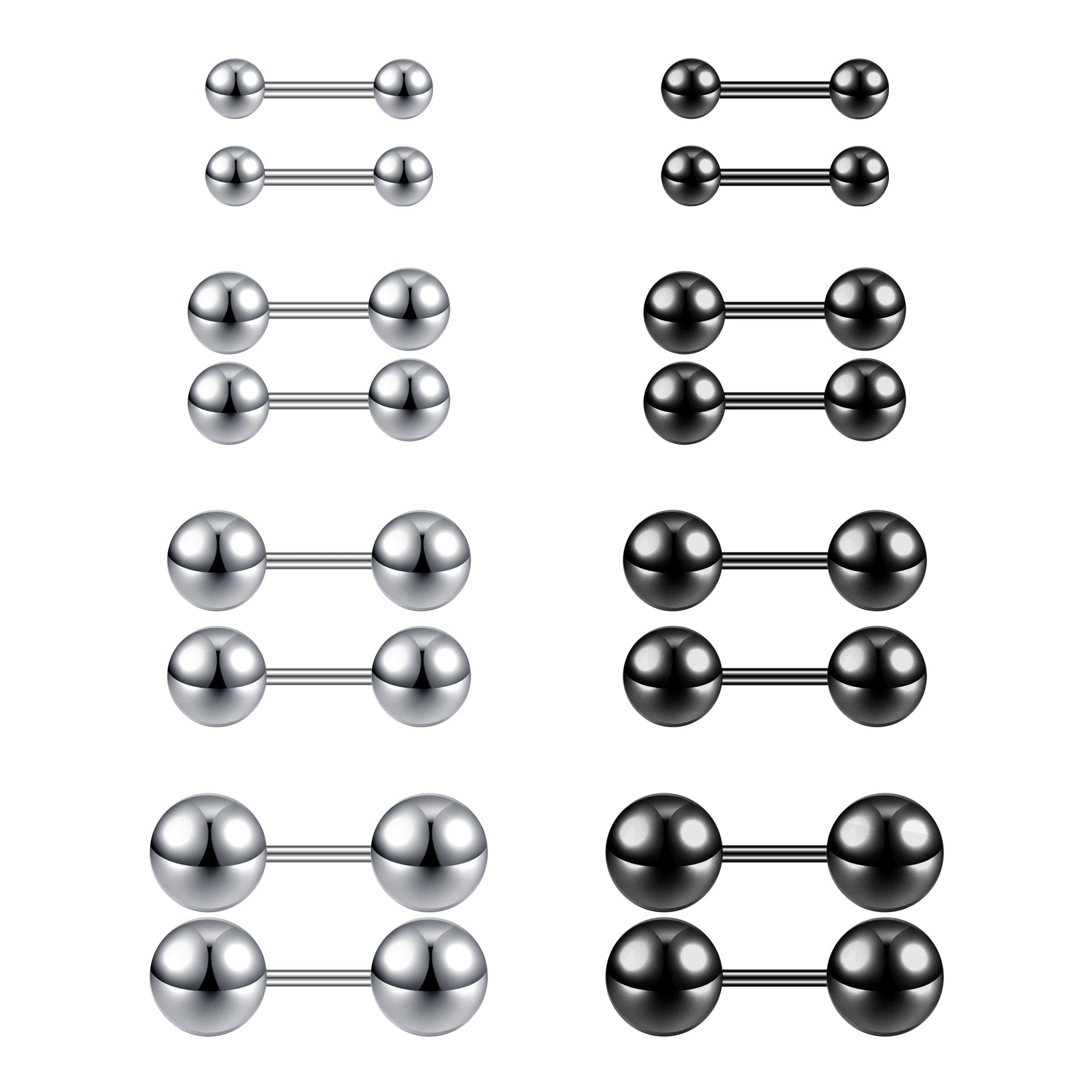 16pcs-set-ball-stud-earring-silver-black-ear-stud-economic-set