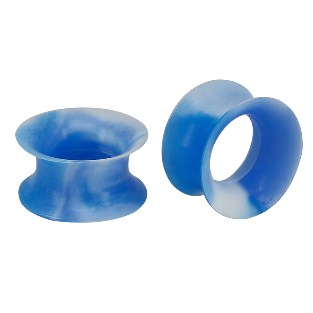 3-25mm-Thin-Silicone-Flexible-Blue-White-Ear-Tunnels-Round-Edge-Double-Flared-Expander-Plugs-and-tuunels