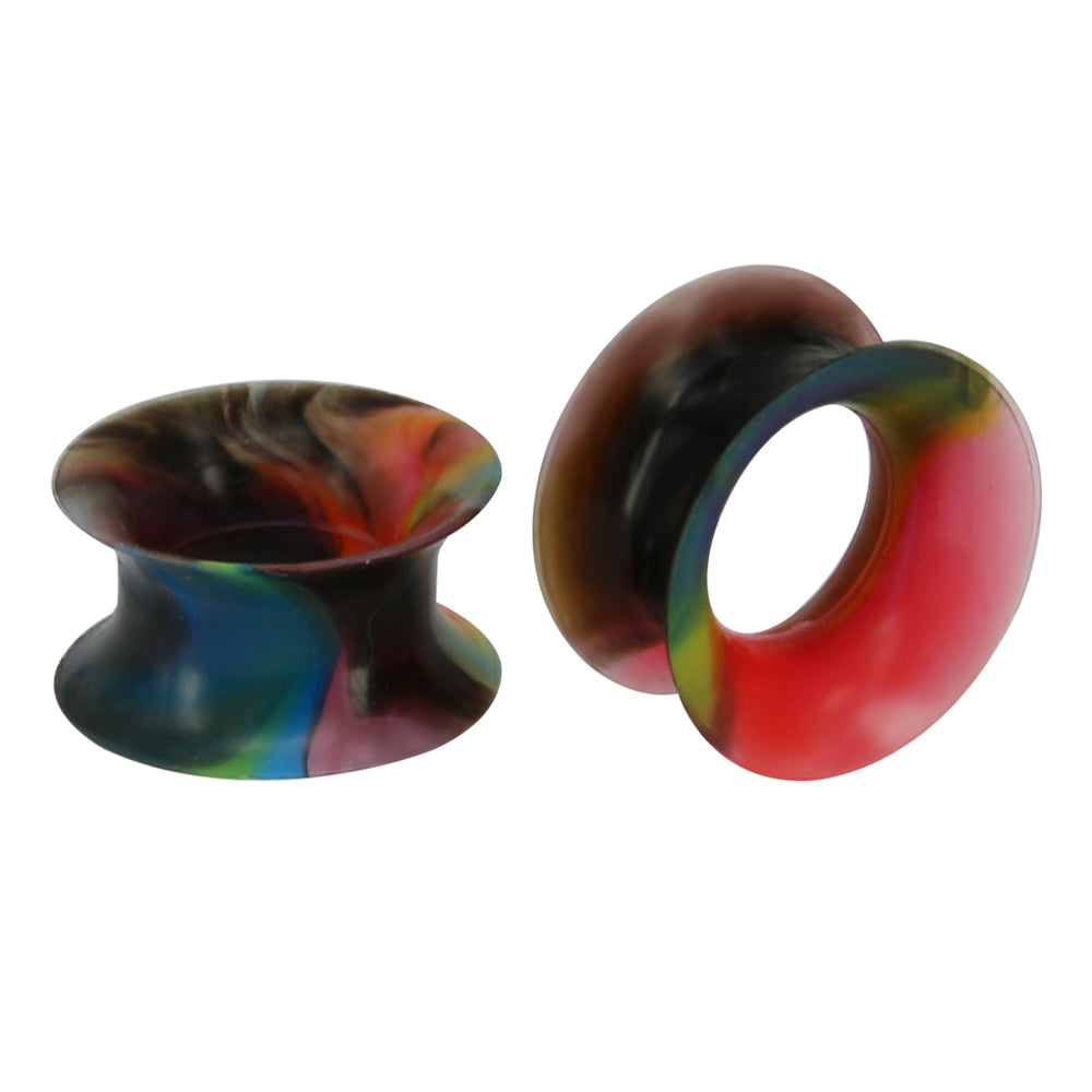 3-25mm-Thin-Silicone-Flexible-Black-Pink-Blue-Ear-Tunnels-Round-Edge-Double-Flared-Expander-Plugs-and-tuunels