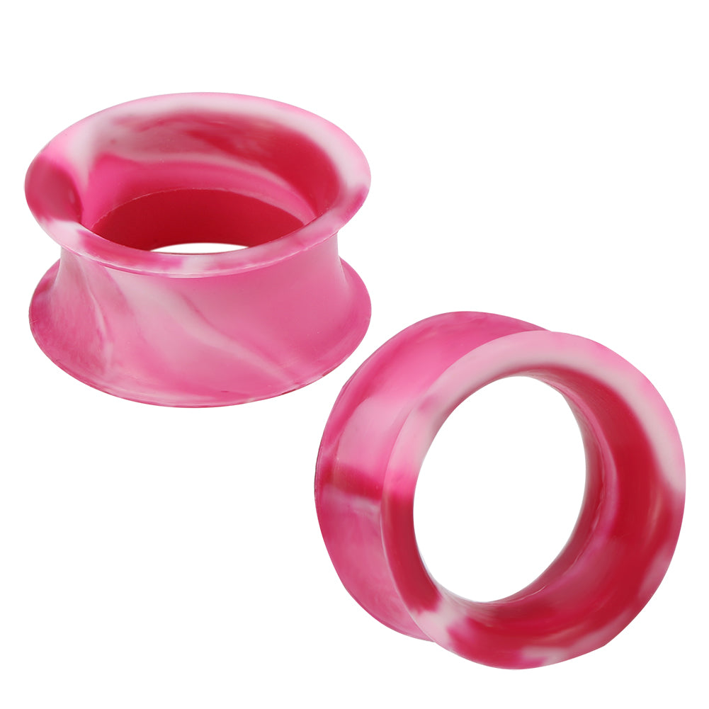3-25mm-Thin-Silicone-Flexible-Red-Pink-White-Ear-Tunnels-Double-Flared-Expander-Plugs-and-tuunels