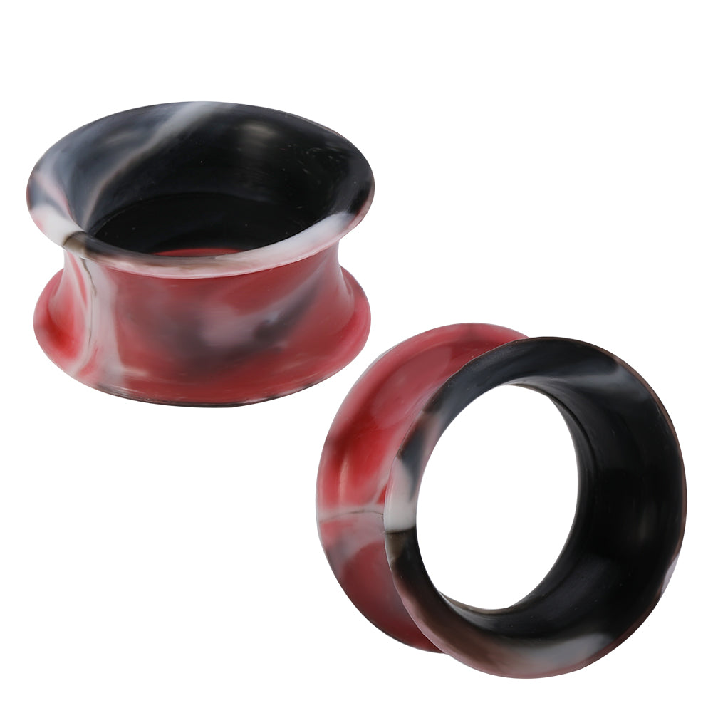 3-25mm-Thin-Silicone-Flexible-Black-White-Red-Ear-Tunnels-Double-Flared-Expander-Plugs-and-tuunels