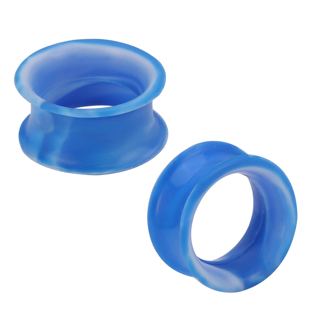 3-25mm-Thin-Silicone-Flexible-Blue-White-Ear-Tunnels-Double-Flared-Expander-Plugs-and-tuunels